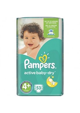 Підгузники Pampers Active Baby 4+ Maxi Plus (9-16кг), 53шт