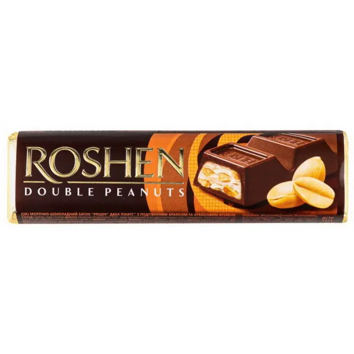 ᐉ Купить Батончик Roshen Double Peanuts молочно-шоколадный с