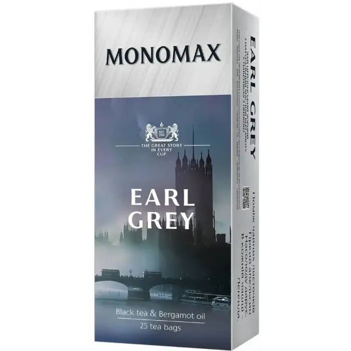 ᐉ Купить Черный чай Мономах Earl Grey в пакетиках, 25 шт по цене: 49 ...
