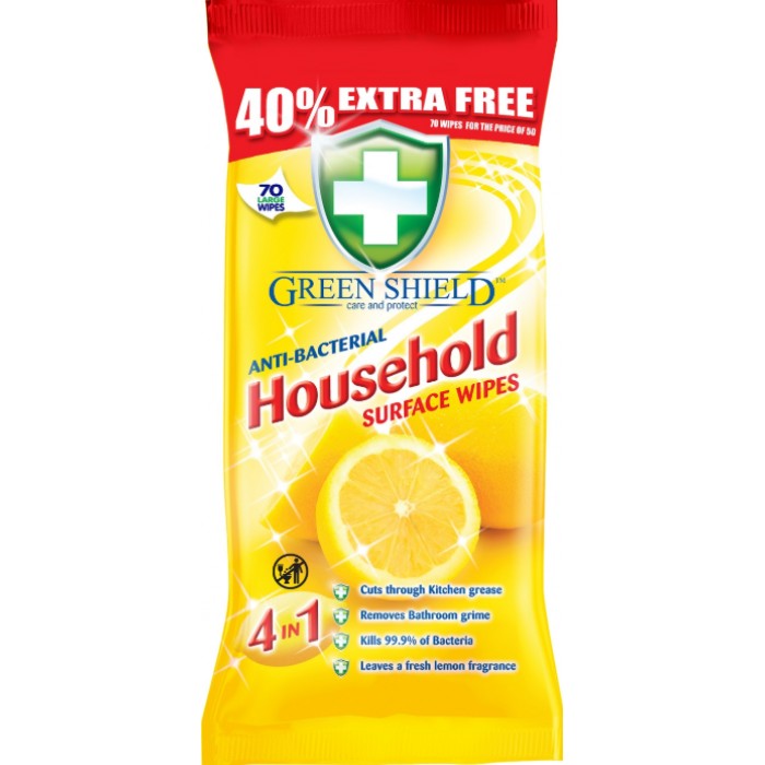 Влажные салфетки Green Shield универсальные, 70 шт - 