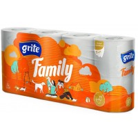Туалетний папір Grite Family 3 шари, 8 рулонів