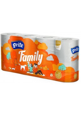 Туалетная бумага Grite Family 3 слоя, 8 рулонов