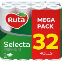 Туалетний папір Ruta Selecta 3 кулі білий, 32 рулони 