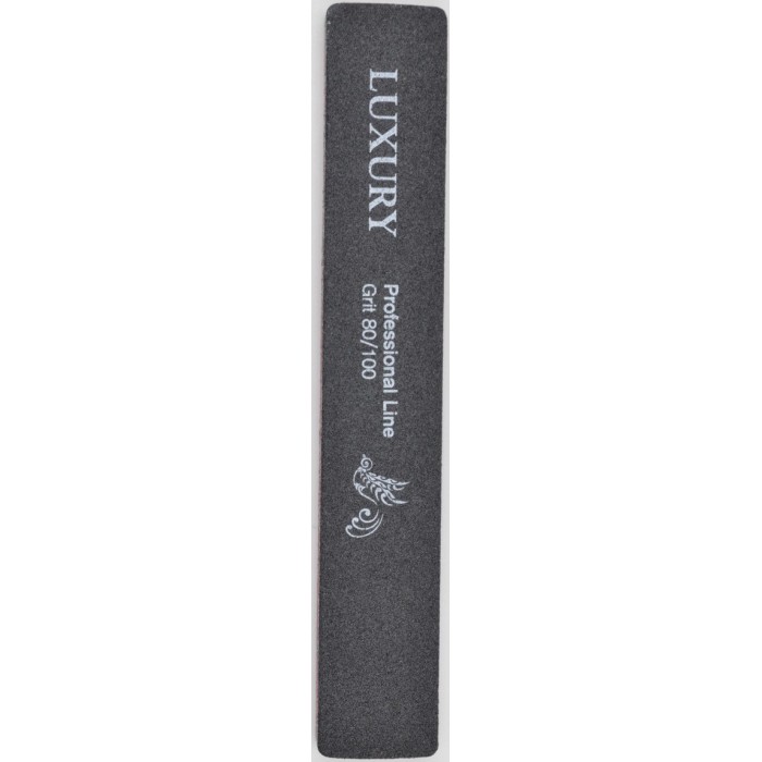 Пилочка минеральная для ногтей Luxury MF-11B 80*100, черная - 