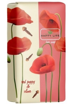 Мыло туалетное Happy Life Красный мак и гвоздика, 180 г
