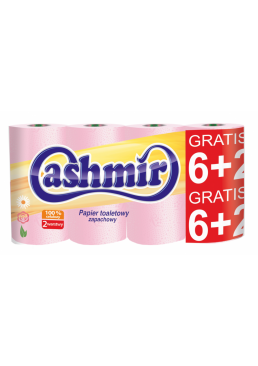 Бумага туалетная Cashmir розовая 2-слойная, 8 шт