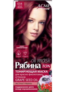 Тонуюча маска для волосся ACME Ton oil mask Рябина  034 Дика вишня, 30 мл 