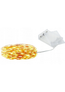 Гірлянда на батарейках 50 led жовте світло, 5 м