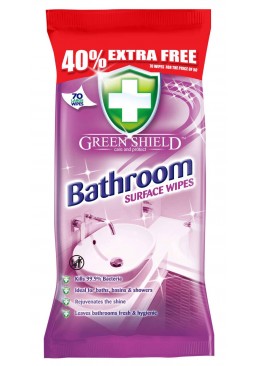 Вологі серветки Green Shield для ванної та сантехніки, 70 шт