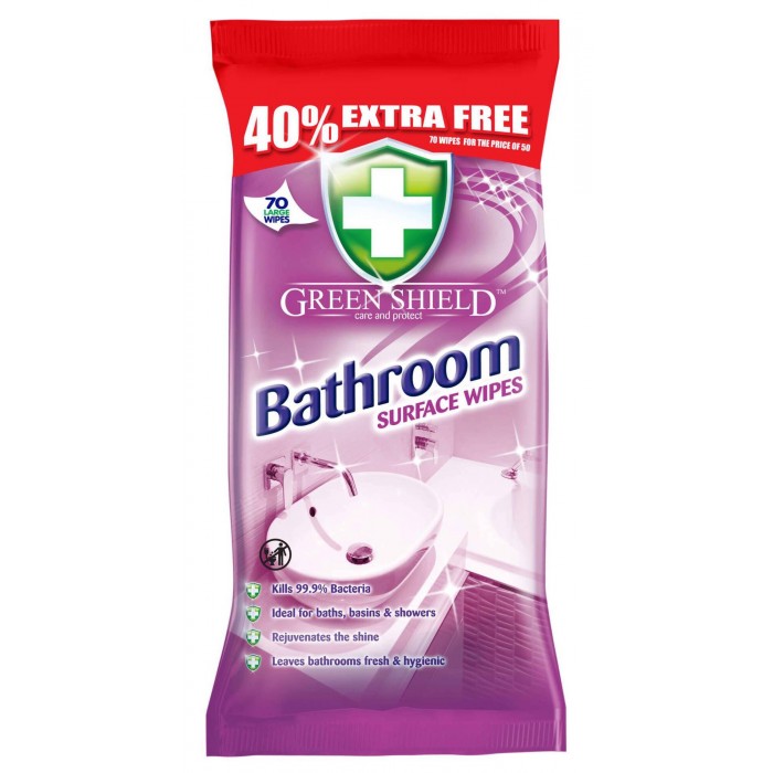 Влажные салфетки Green Shield для ванной и сантехники, 70 шт - 