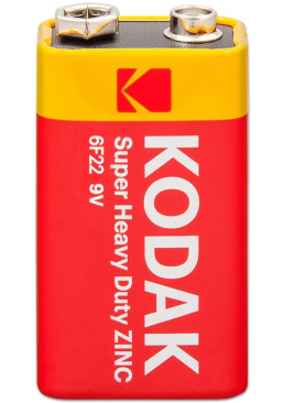 Батарейка Kodak Extra Heavy Duty 6F22 Крона, ZINC (солевая) 9V, 1 шт