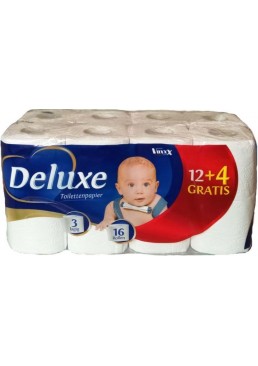 Папір туалетний DELUX 12+4 шт 