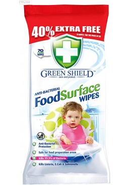 Вологі серветки Green Shield антибактеріальні для кухні, 70 шт