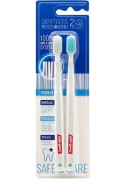 Зубная щетка Coolbright Safe & Care Medium, 2 шт