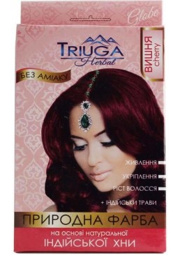 Безаммиачная краска для волос Triuga Herbal на основе натуральной индийской хны, Вишня, 25 г