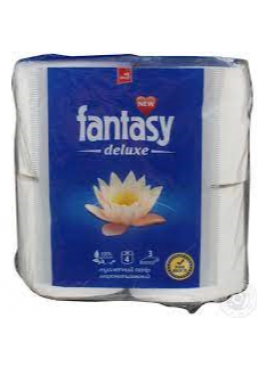 Туалетная бумага 3-х Fantasy Deluxe белая, 4шт 