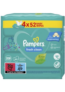 Дитячі вологі серветки Pampers Fresh Clean, 208 шт