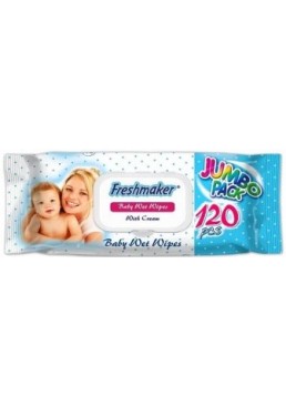 Влажные салфетки для детей Freshmaker с клапаном, 120 шт