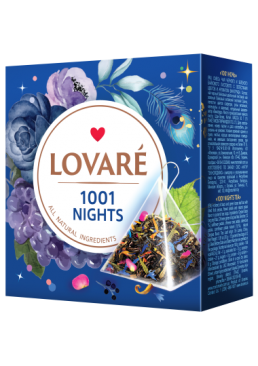 Купаж чорного та зеленого чаю Lovare 1001 Ніч у пірамідках, 15 шт