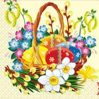 Серветки столові Марго 3-х шарові Великодній кошик, 18 шт