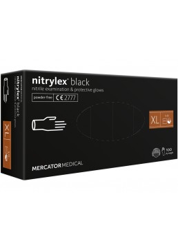 Нітрилові рукавички Mercator Medical Nitrylex BLACK (розмір ХL), 50 пар