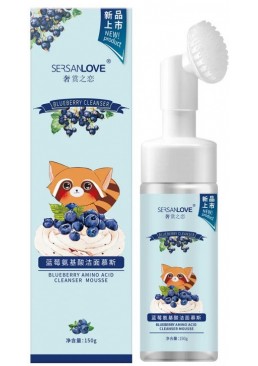 Пінка для вмивання Sersanlove Blueberry зі щіткою, 150 мл