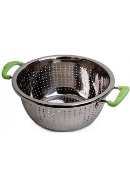 Дуршлаг Kamille KM-4358 24см с двумя силиконовыми ручками из нержавеющей стали, 1 шт