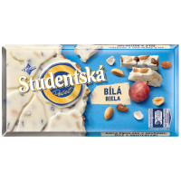 Шоколад белый Studentska с арахисом, изюмом и желейными конфетами,  170 г