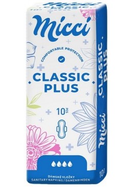 Гигиенические прокладки Micci Classic Plus 4 капли, 10 шт