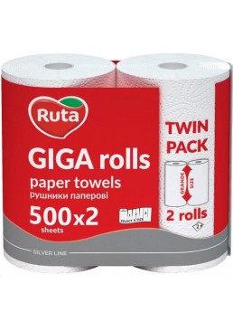 Бумажные полотенца Ruta GIGA Rolls 2 слоя, 2 рулона