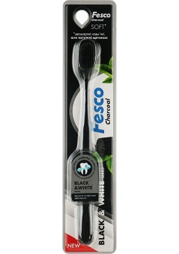 Зубная щетка Fesco Black & White Soft черная, 1 шт