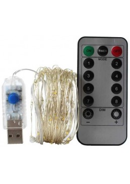 Гірлянда-штора світлодіодна Роса USB пульт, 3м*3м (холодний білий)