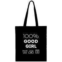 Торбинка-шопер Good girl бязь натуральна чорна, 35х40 см