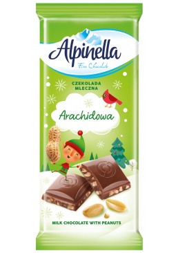 Шоколад Alpinella молочний з арахісом, 90 г