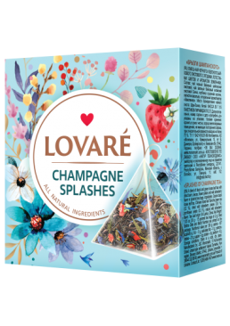Чай чорний та зелений Lovare Champagne Splashes у пірамідках, 15 шт