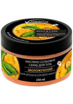 Масляно-солевой скраб для тела Energy of Vitamins Увлажняющий Арган и манго, 250 мл
