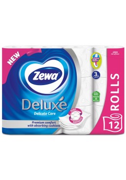 Туалетний папір Zewa Deluxe білий 3 шари, 12 рулонів