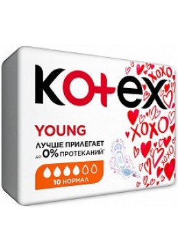 Прокладки Kotex Young Normal 4 краплі 10шт.