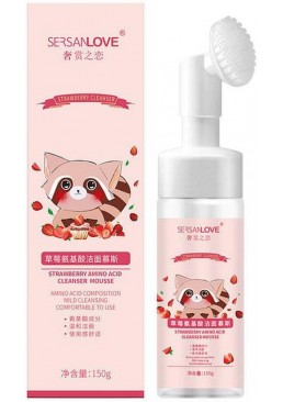 Пінка для вмивання Sersanlove Strawberry зі щіткою, 120 мл