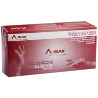 Перчатки смотровые латексные Igar High Risk Неопудренные M Синие, 50 шт 