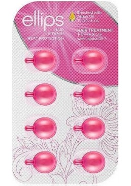 Витамины для волос Ellips Hair Vitamin Терапия для волос с маслом жожоба, 8 шт