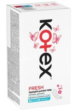 Щоденні гігієнічні прокладки Kotex Normal Plus Deo, 56 шт