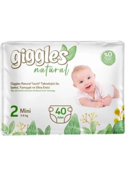 Підгузки дитячі Giggles Natural 2 Mini (3-6 кг), 40 шт