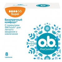 Тампоны o.b. ProComfort Super 4 капли, 8 шт
