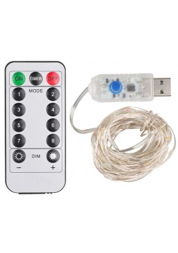 Гірлянда-штора світлодіодна Роса USB пульт (теплий жовтий), 3х3 м