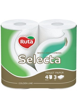 Туалетний папір Ruta Selecta 3 шари, 4 рулони