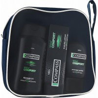 Набор мужской Compass Vital Comfort в косметичке (шампунь+крем для бритья+бальзам после бритья)
