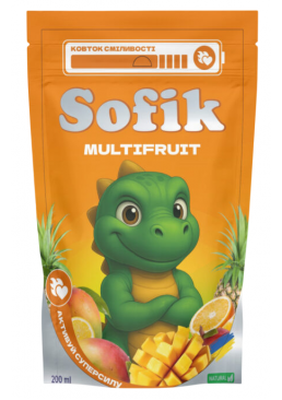 Напій соковий Sofik Multifruit зі смаком манго безалкогольний негазований, 200 мл