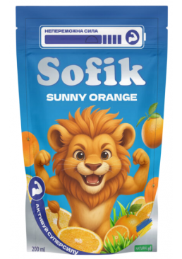 Напій соковий Sofik Sunny Orange зі смаком апельсину безалкогольний негазований, 200 мл