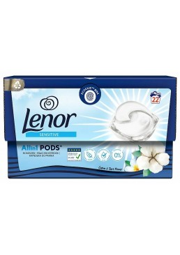 Капсули для прання Lenor Бавовна та квітка тіаре для всіх типів тканин, 22 шт